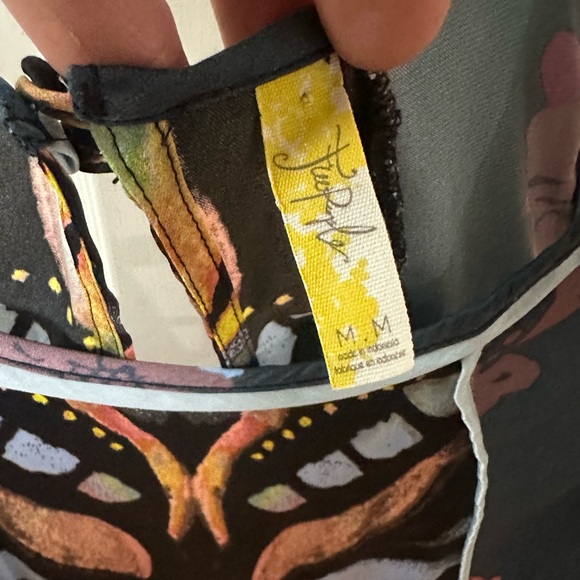 Free People Dream Free Floral Tunic Mini Dress Watercolor - Picture 3 of 5